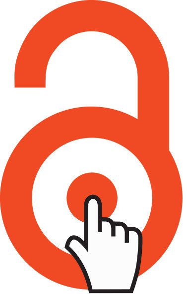 Picture of orange open lock with hand pointing to the center of it.